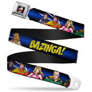 THE BIG BANG THEORY Full Color Black White Red Seatbelt Belt - The Big Bang Theory Superhero Characters Group BAZINGA! Black-Blue Fade Webbing Seatbelt Belts The Big Bang Theory