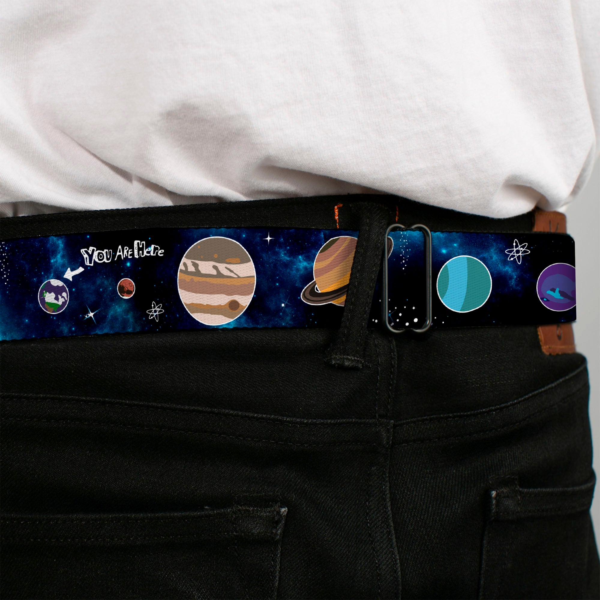 THE BIG BANG THEORY Full Color Black White Red Seatbelt Belt - THE BIG BANG THEORY Planets/Space Webbing Seatbelt Belts The Big Bang Theory