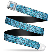 Blue's Clues Paw Full Color Blues Seatbelt Belt - Blue's Clues Blue Poses Scattered Blues Webbing Seatbelt Belts Blue's Clues