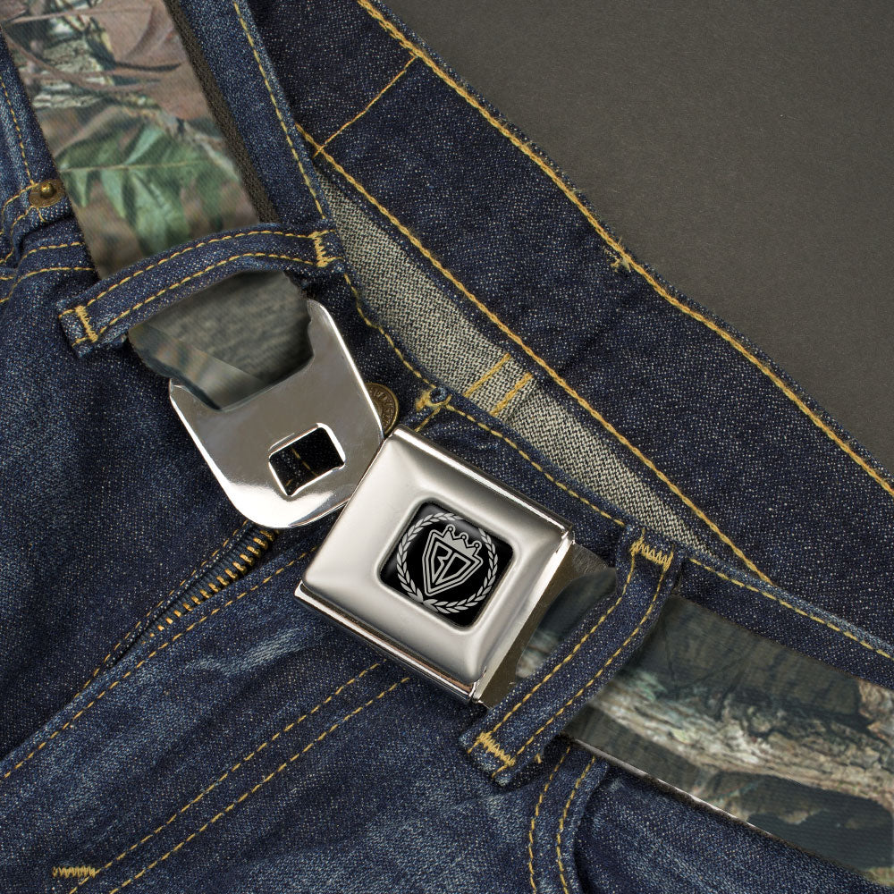 BD Crest Logo Brushed Seatbelt - Mossy Oak Break-Up Infinity Webbing Seatbelt Belts Mossy Oak