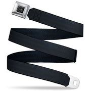 BD Wings Logo CLOSE-UP Black/Silver Seatbelt Belt - Black Panel Webbing Seatbelt Belts Buckle-Down