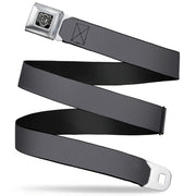 BD Wings Logo CLOSE-UP Full Color Black Silver Seatbelt Belt - Charcoal Webbing Seatbelt Belts Buckle-Down