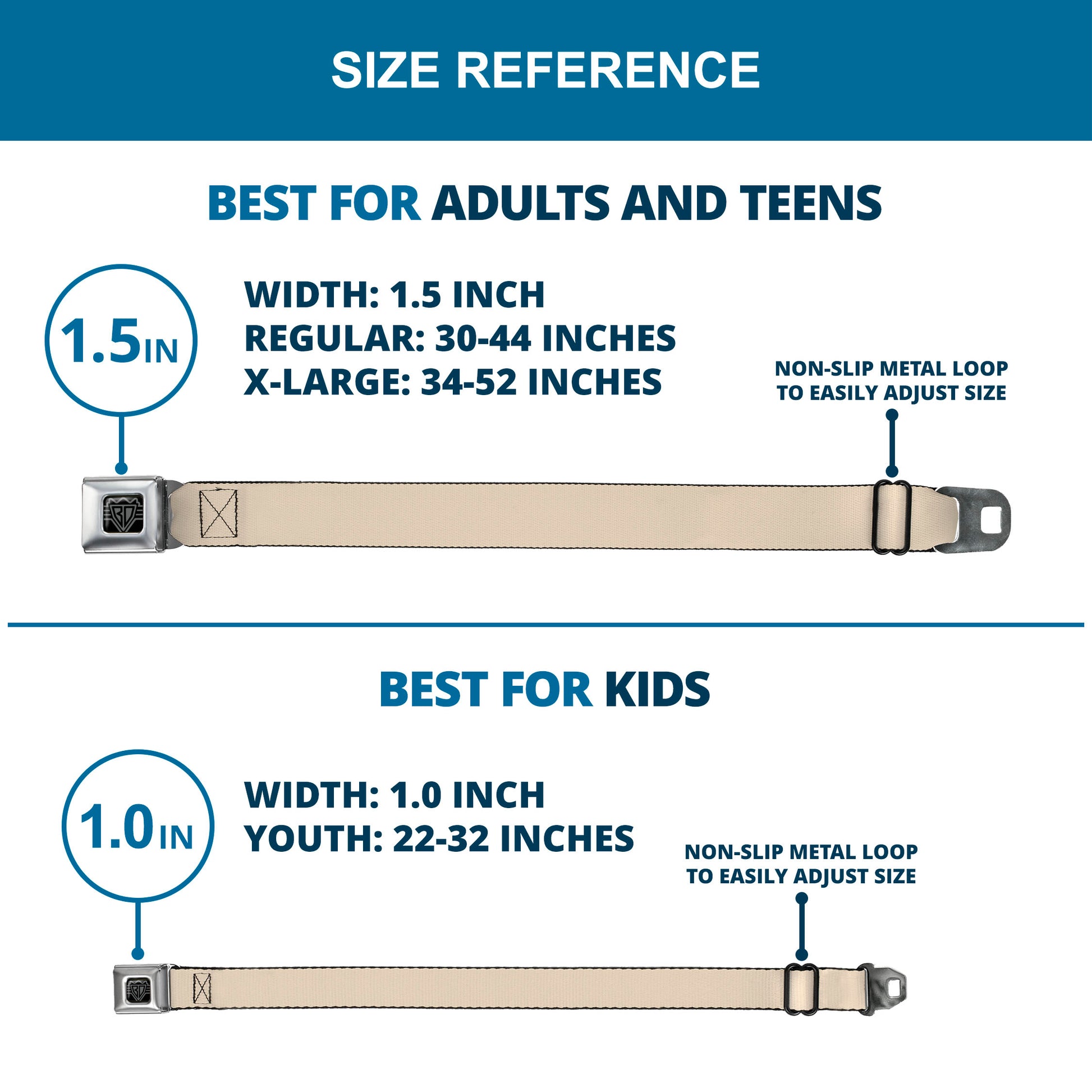 BD Wings Logo CLOSE-UP Full Color Black Silver Seatbelt Belt - Natural Webbing Seatbelt Belts Buckle-Down