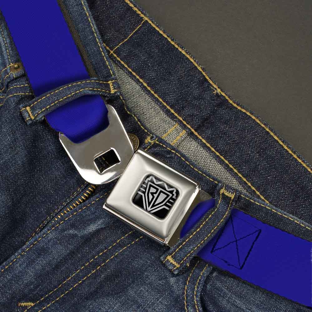 BD Wings Logo CLOSE-UP Full Color Black Silver Seatbelt Belt - Royal Webbing Seatbelt Belts Buckle-Down