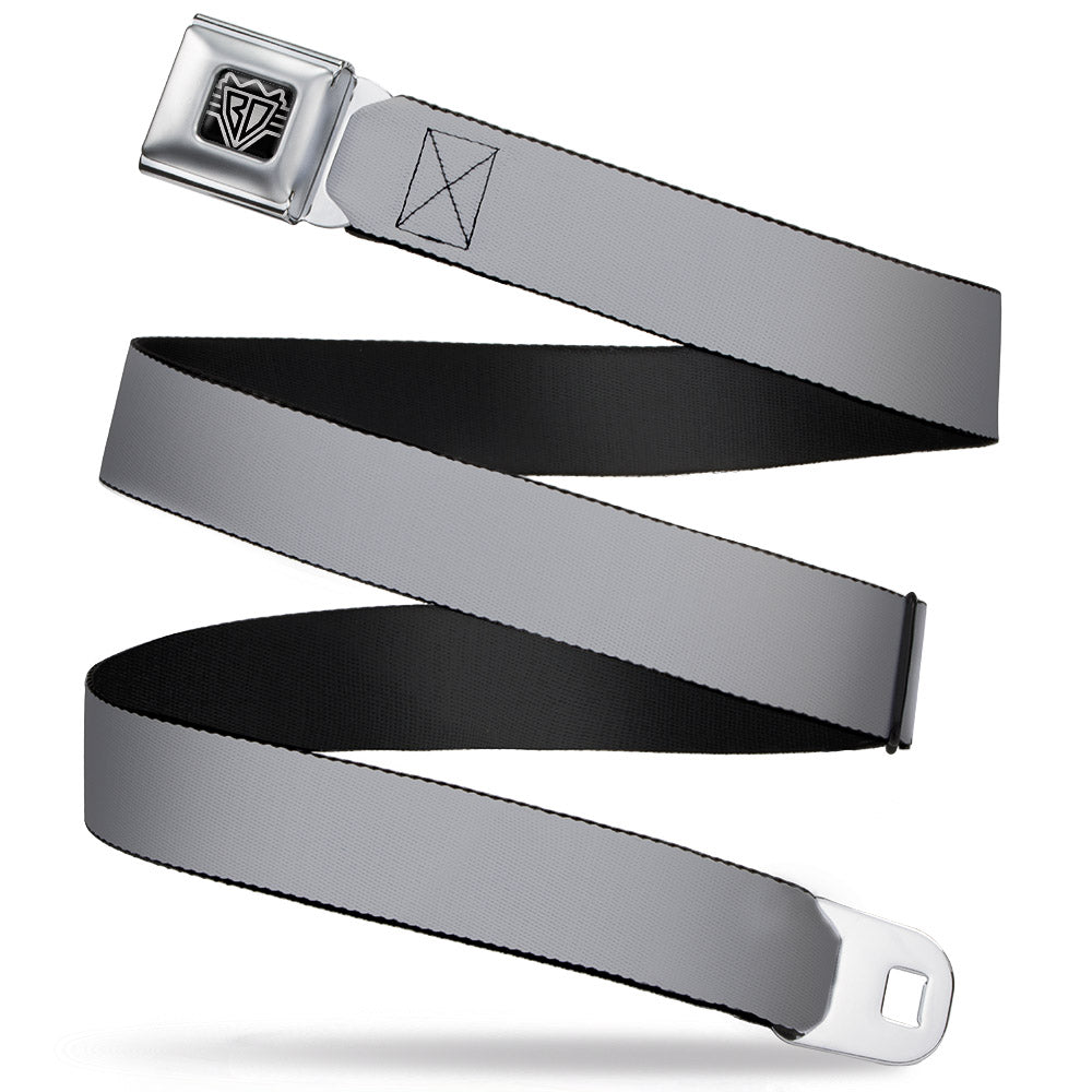 BD Wings Logo CLOSE-UP Full Color Black Silver Seatbelt Belt - Silver Webbing Seatbelt Belts Buckle-Down