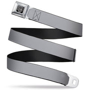 BD Wings Logo CLOSE-UP Full Color Black Silver Seatbelt Belt - Silver Webbing Seatbelt Belts Buckle-Down