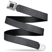 BD Wings Logo CLOSE-UP Black/Silver Seatbelt Belt - Dot Black/White Webbing Seatbelt Belts Buckle-Down