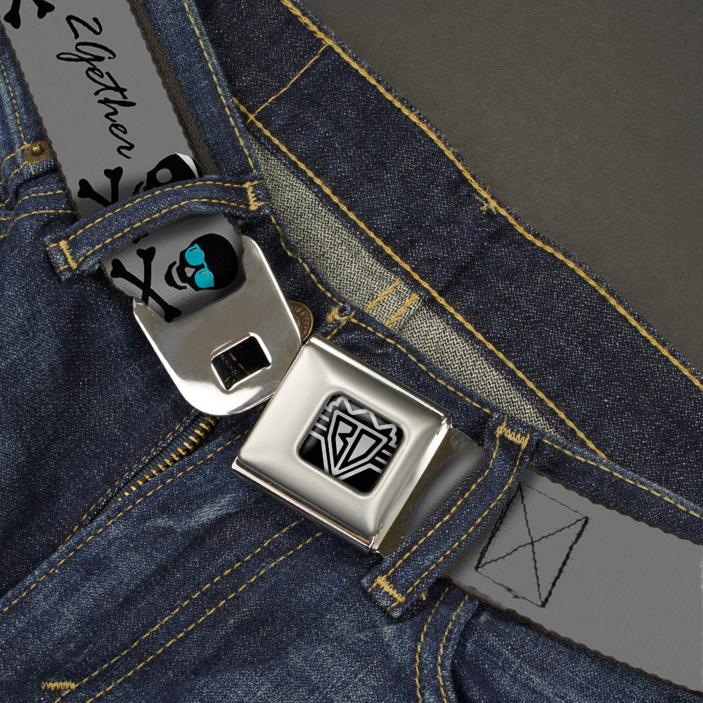 BD Wings Logo CLOSE-UP Full Color Black Silver Seatbelt Belt - 2gether 4ever Skulls Webbing Seatbelt Belts Buckle-Down