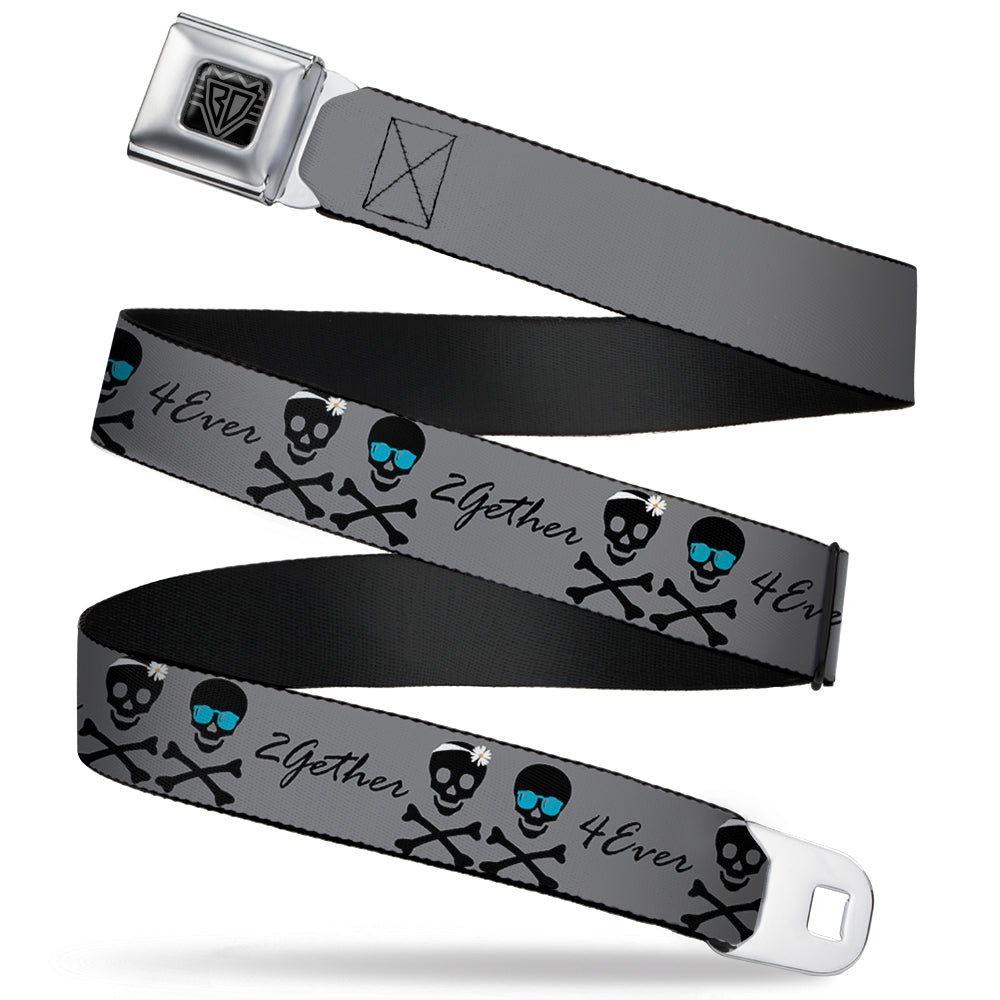 BD Wings Logo CLOSE-UP Full Color Black Silver Seatbelt Belt - 2gether 4ever Skulls Webbing Seatbelt Belts Buckle-Down