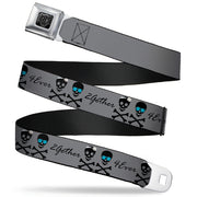 BD Wings Logo CLOSE-UP Full Color Black Silver Seatbelt Belt - 2gether 4ever Skulls Webbing Seatbelt Belts Buckle-Down