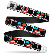 BD Wings Logo CLOSE-UP Full Color Black Silver Seatbelt Belt - 3-D Filmstrip Webbing Seatbelt Belts Buckle-Down