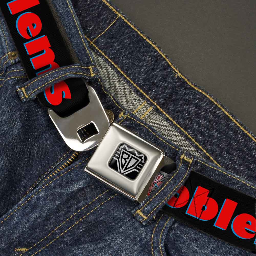 Seatbelt Belt - 99 PROBLEMS Black/Red Seatbelt Belts Buckle-Down