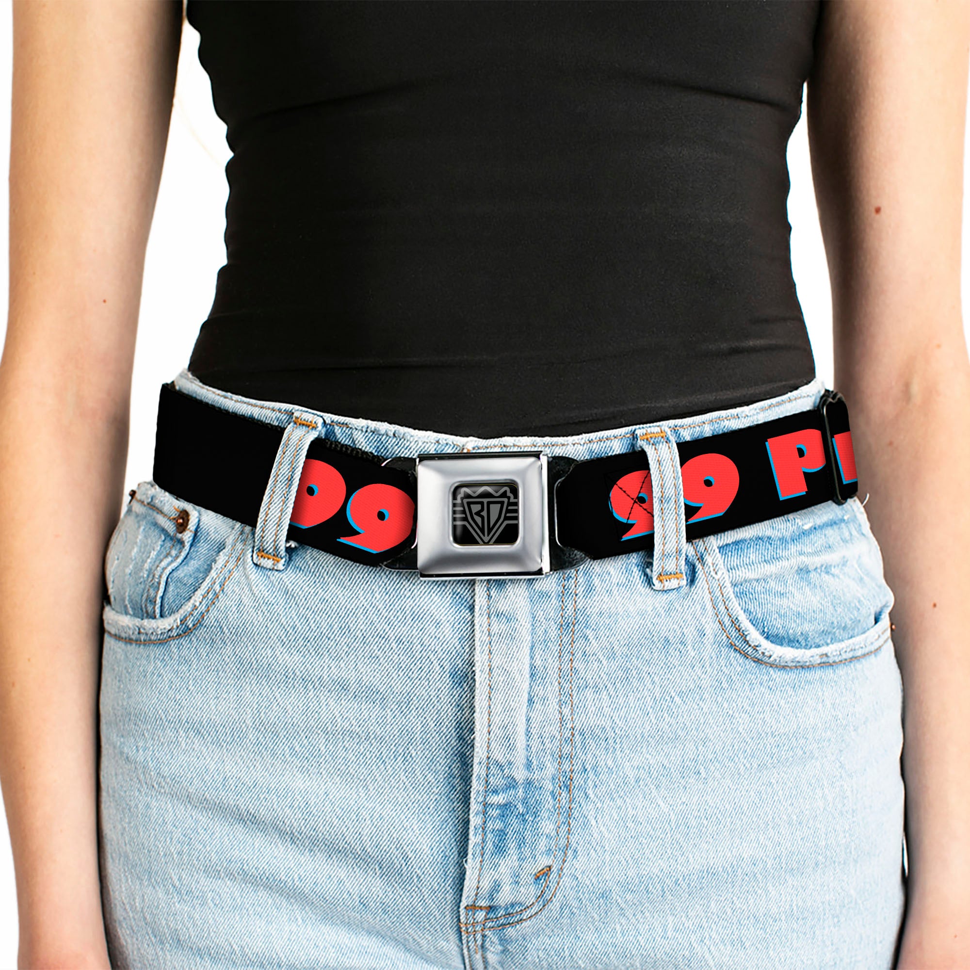Seatbelt Belt - 99 PROBLEMS Black/Red Seatbelt Belts Buckle-Down