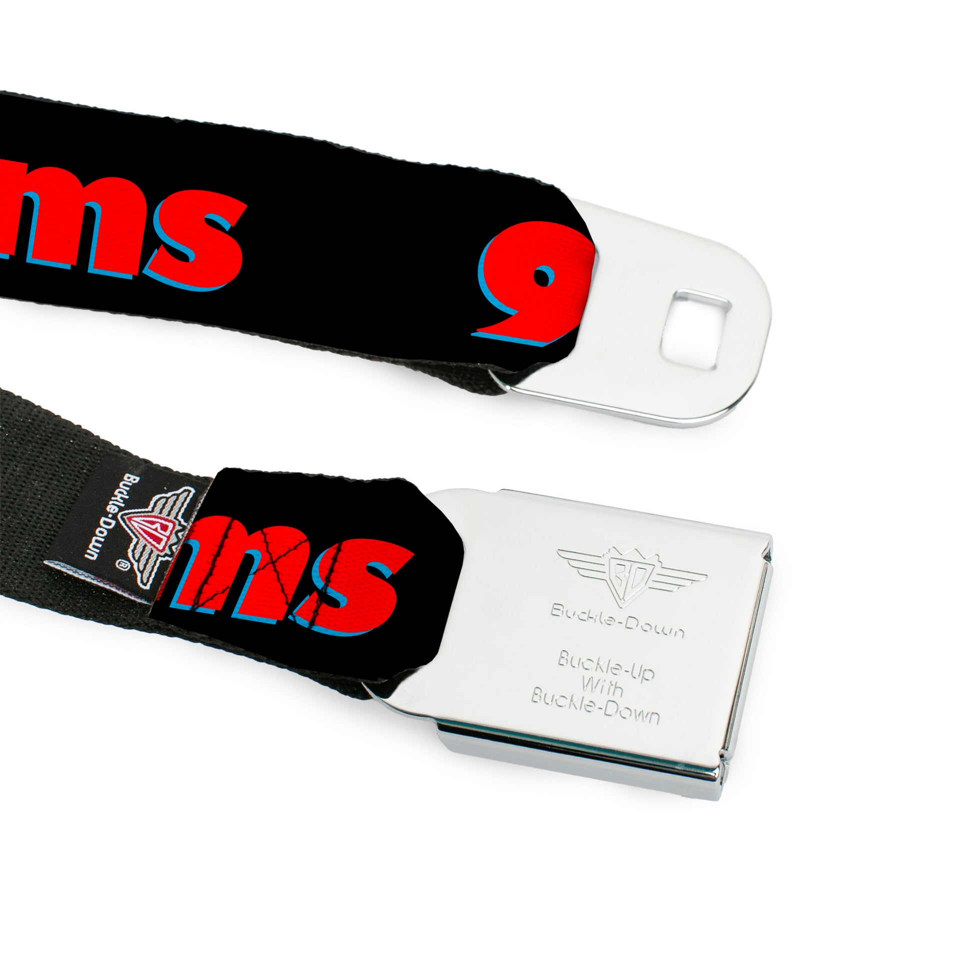 Seatbelt Belt - 99 PROBLEMS Black/Red Seatbelt Belts Buckle-Down