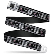 BD Wings Logo CLOSE-UP Full Color Black Silver Seatbelt Belt - 100 Dollar Bill X-Ray Black/White Webbing Seatbelt Belts Buckle-Down