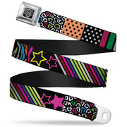 BD Wings Logo CLOSE-UP Full Color Black Silver Seatbelt Belt - Animal Skins & Stripes 1 Webbing Seatbelt Belts Buckle-Down