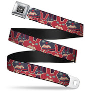 BD Wings Logo CLOSE-UP Full Color Black Silver Seatbelt Belt - Angry Bunnies Purple/Red/Blue Webbing Seatbelt Belts Buckle-Down