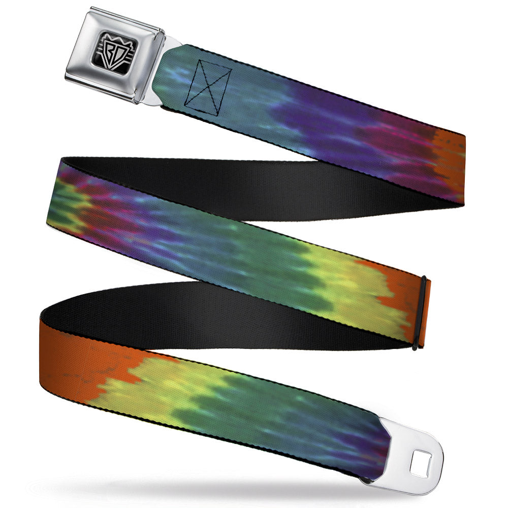 BD Wings Logo CLOSE-UP Full Color Black Silver Seatbelt Belt - BD Tie Dye Webbing Seatbelt Belts Buckle-Down