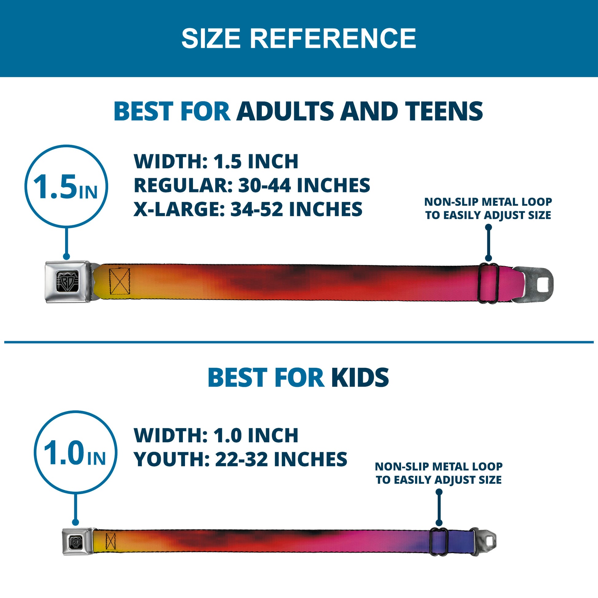 BD Wings Logo CLOSE-UP Full Color Black Silver Seatbelt Belt - BD Psychedelic Webbing Seatbelt Belts Buckle-Down