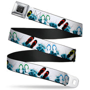 BD Wings Logo CLOSE-UP Full Color Black Silver Seatbelt Belt - Beach Flip Flops Webbing Seatbelt Belts Buckle-Down