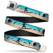 BD Wings Logo CLOSE-UP Full Color Black Silver Seatbelt Belt - Beach Surfer Webbing Seatbelt Belts Buckle-Down