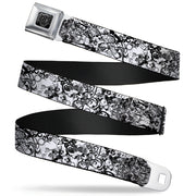 BD Wings Logo CLOSE-UP Full Color Black Silver Seatbelt Belt - BD Chaos Webbing Seatbelt Belts Buckle-Down