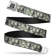 BD Wings Logo CLOSE-UP Full Color Black Silver Seatbelt Belt - Benjamins Webbing Seatbelt Belts Buckle-Down