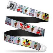 BD Wings Logo CLOSE-UP Full Color Black Silver Seatbelt Belt - Bunny Superhero Multi Pastel Webbing Seatbelt Belts Buckle-Down
