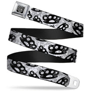 Seatbelt Belt - Brass Knuckles White/Gray/Black Seatbelt Belts Buckle-Down