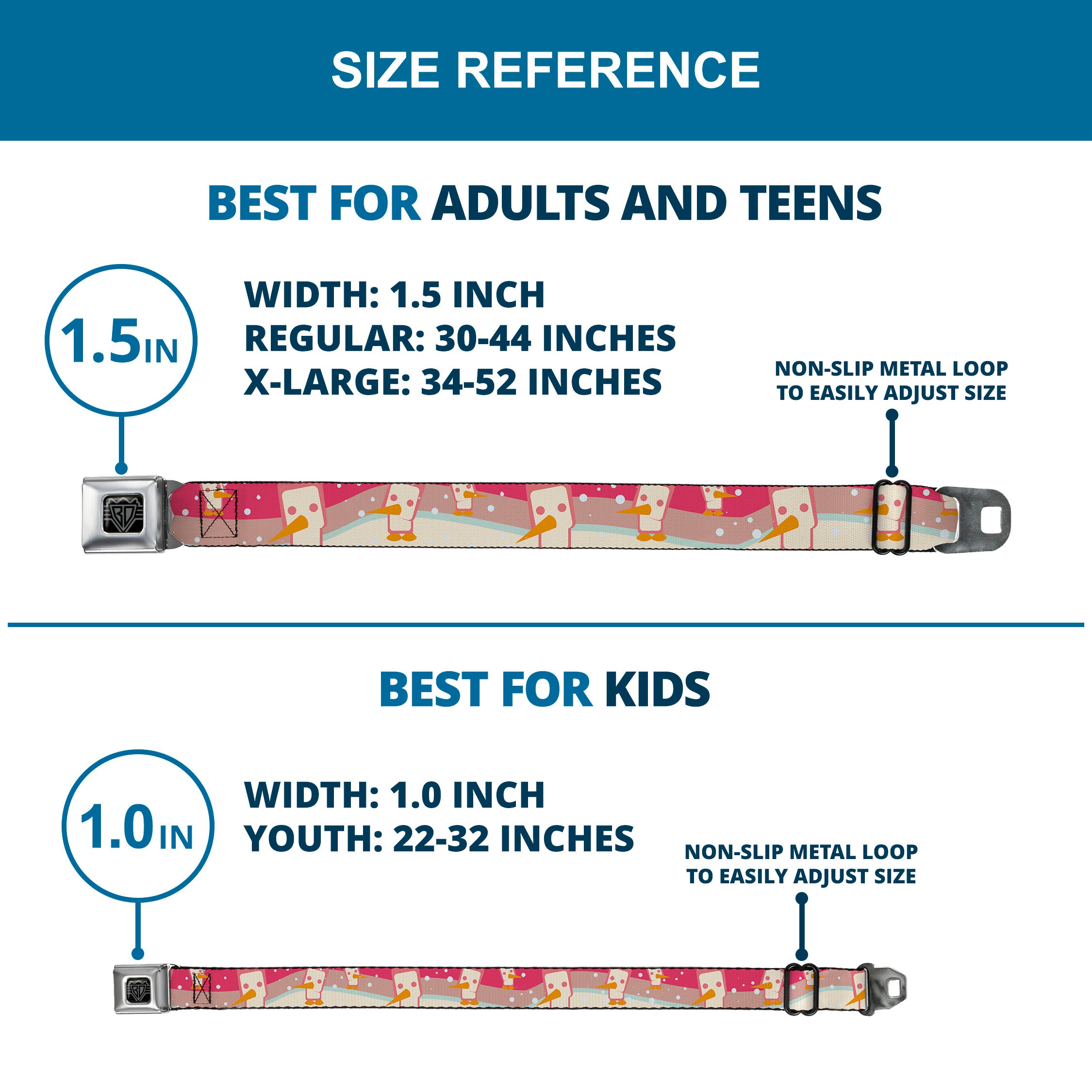 BD Wings Logo CLOSE-UP Full Color Black Silver Seatbelt Belt - Block Penguins Mauve Webbing Seatbelt Belts Buckle-Down