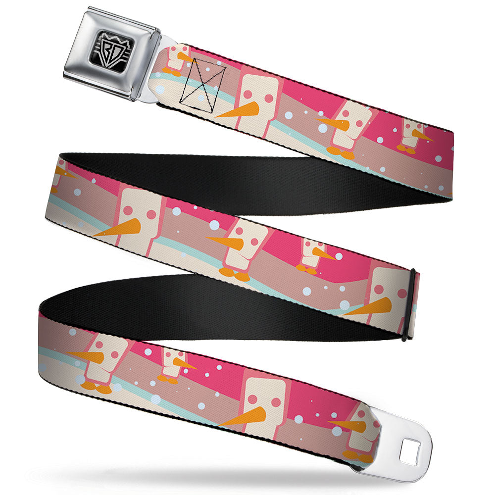 BD Wings Logo CLOSE-UP Full Color Black Silver Seatbelt Belt - Block Penguins Mauve Webbing Seatbelt Belts Buckle-Down