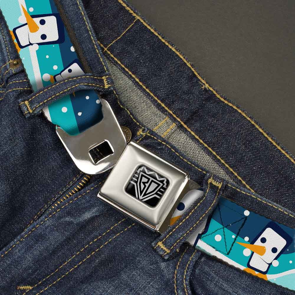 BD Wings Logo CLOSE-UP Full Color Black Silver Seatbelt Belt - Block Penguins Navy Webbing Seatbelt Belts Buckle-Down
