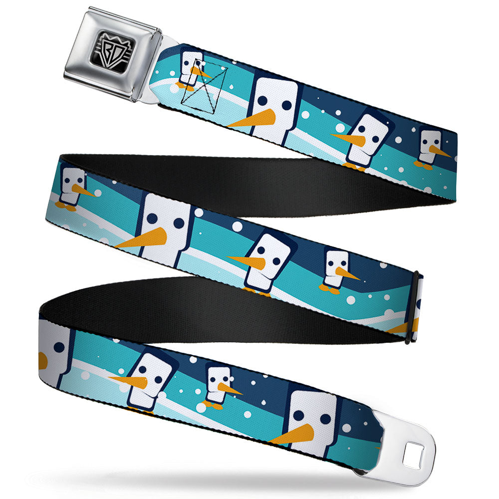 BD Wings Logo CLOSE-UP Full Color Black Silver Seatbelt Belt - Block Penguins Navy Webbing Seatbelt Belts Buckle-Down