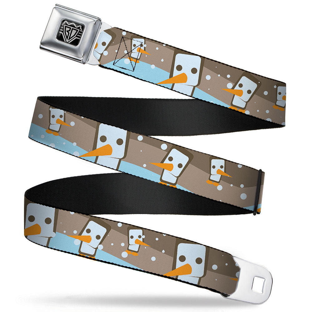 BD Wings Logo CLOSE-UP Full Color Black Silver Seatbelt Belt - Block Penguins Tan Webbing Seatbelt Belts Buckle-Down