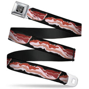 BD Wings Logo CLOSE-UP Full Color Black Silver Seatbelt Belt - Bacon Webbing Seatbelt Belts Buckle-Down