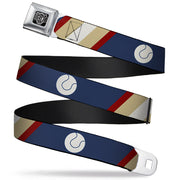 BD Wings Logo CLOSE-UP Full Color Black Silver Seatbelt Belt - Ball/Stripes Tan/Blue/Burgundy Webbing Seatbelt Belts Buckle-Down