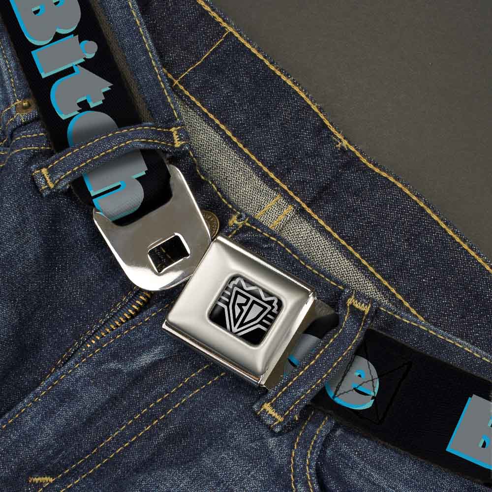 Seatbelt Belt - BITCH PLEASE Black/Blue/Gray Seatbelt Belts Buckle-Down