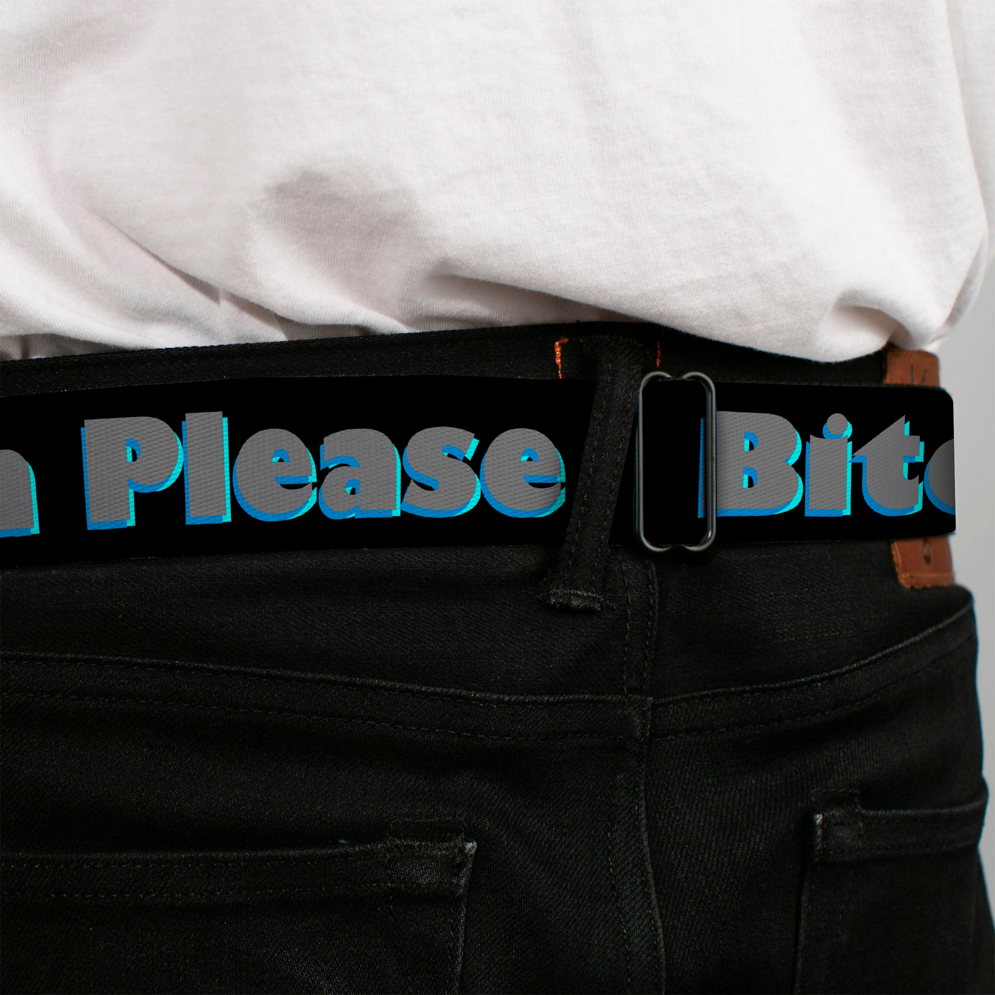 Seatbelt Belt - BITCH PLEASE Black/Blue/Gray Seatbelt Belts Buckle-Down