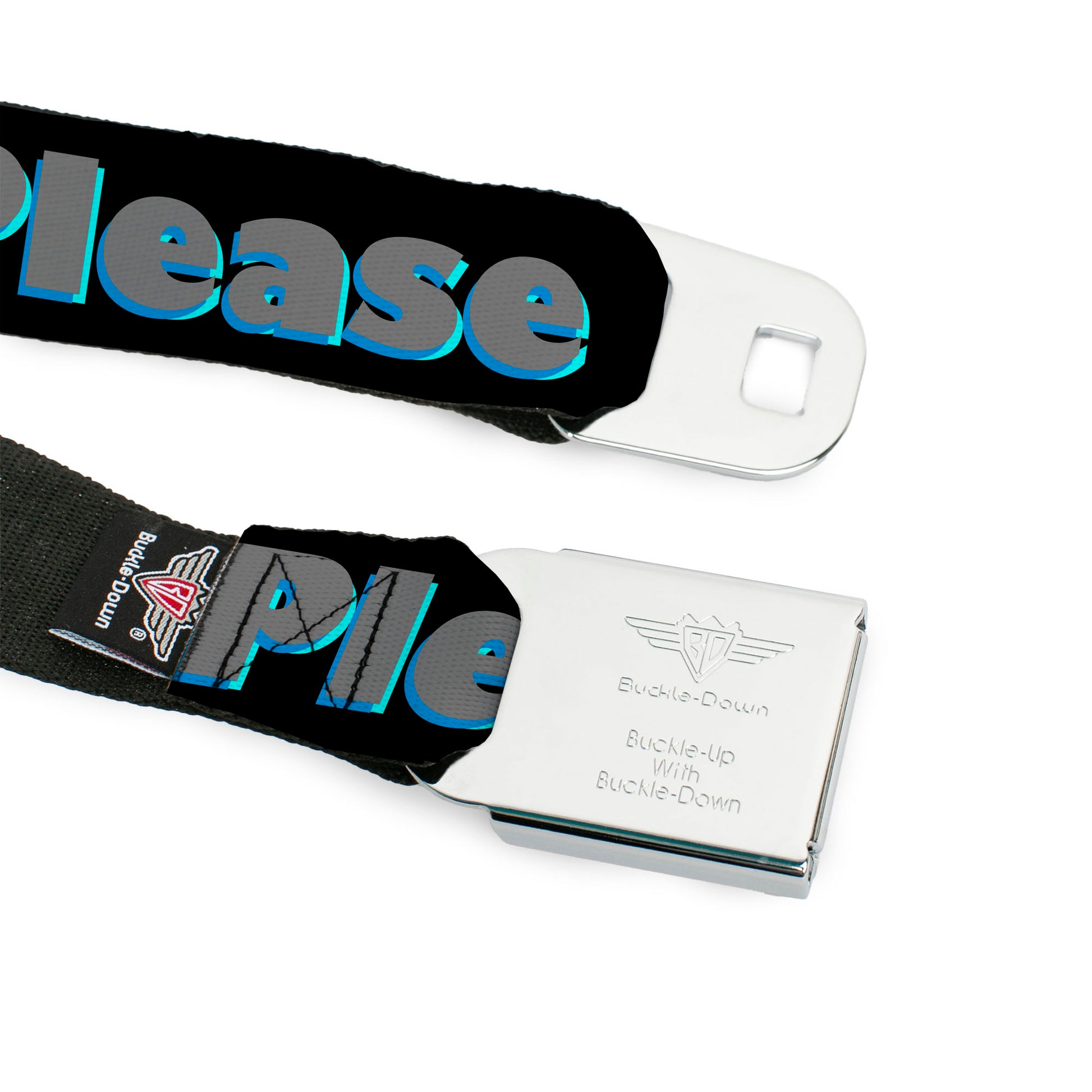 Seatbelt Belt - BITCH PLEASE Black/Blue/Gray Seatbelt Belts Buckle-Down