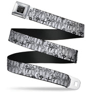 BD Wings Logo CLOSE-UP Full Color Black Silver Seatbelt Belt - Crosses Assorted Distressed White/Black Webbing Seatbelt Belts Buckle-Down
