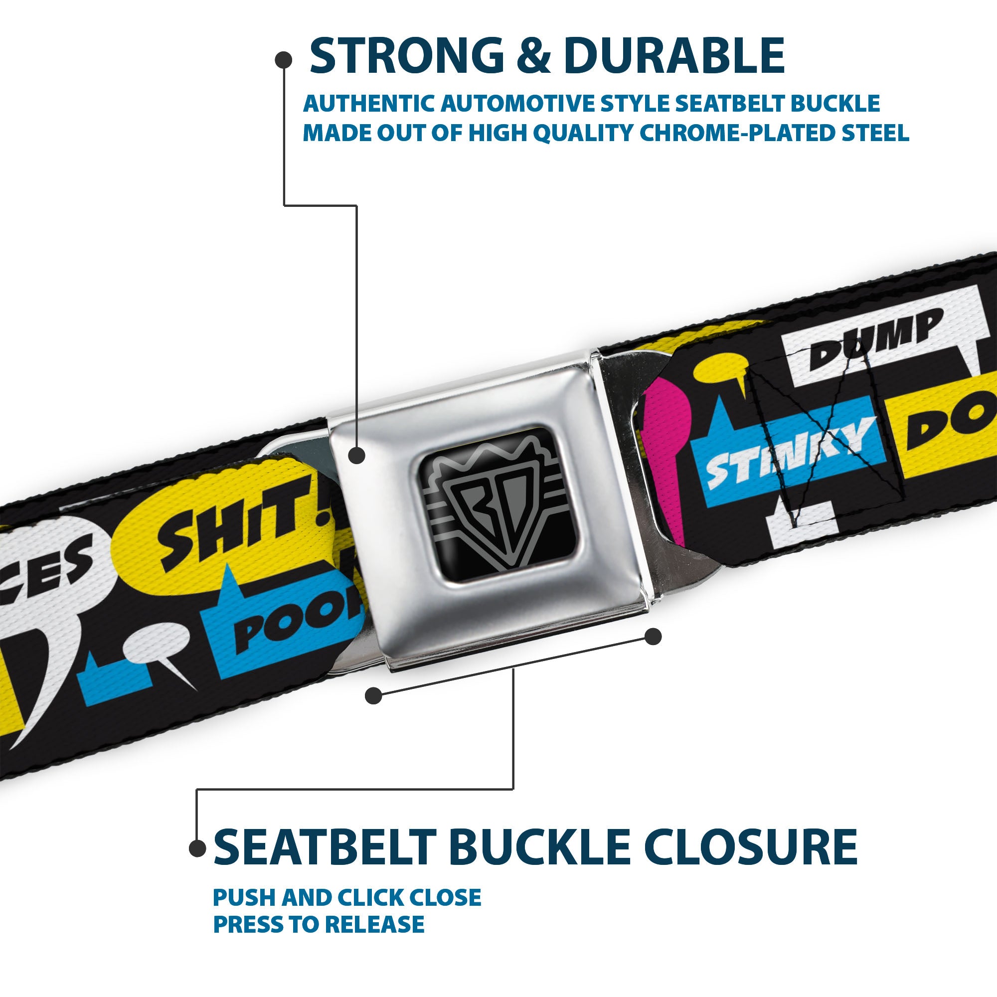 Seatbelt Belt - Crap Bubbles Seatbelt Belts Buckle-Down