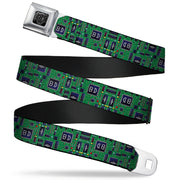 BD Wings Logo CLOSE-UP Full Color Black Silver Seatbelt Belt - Circuit Board Webbing Seatbelt Belts Buckle-Down