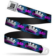 BD Wings Logo CLOSE-UP Full Color Black Silver Seatbelt Belt - Crown Princess Oval Black/Turquoise Webbing Seatbelt Belts Buckle-Down