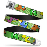 BD Wings Logo CLOSE-UP Full Color Black Silver Seatbelt Belt - Cute Dinosaurs Yellow/Green Webbing Seatbelt Belts Buckle-Down