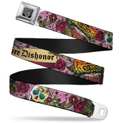 BD Wings Logo CLOSE-UP Full Color Black Silver Seatbelt Belt - Death Before Dishonor Pink Webbing Seatbelt Belts Buckle-Down