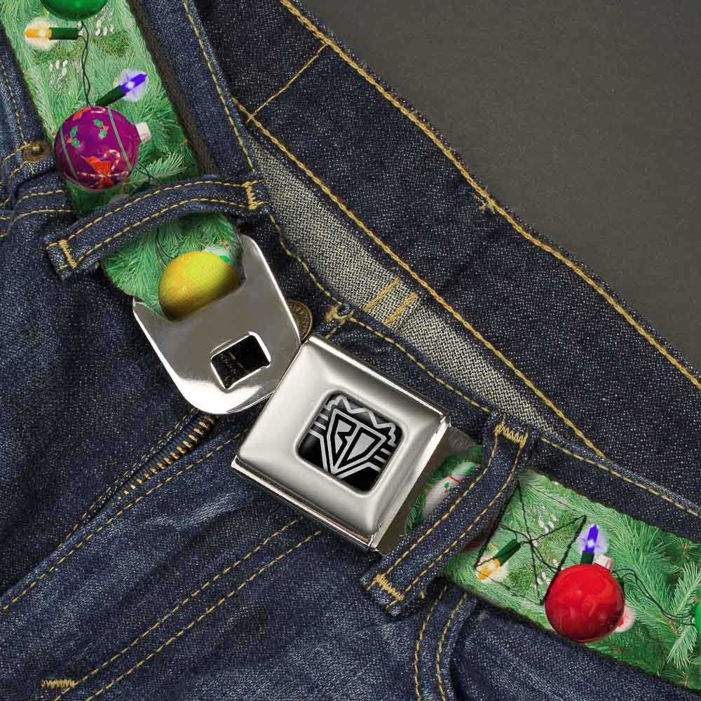 BD Wings Logo CLOSE-UP Full Color Black Silver Seatbelt Belt - Decorated Tree Webbing Seatbelt Belts Buckle-Down