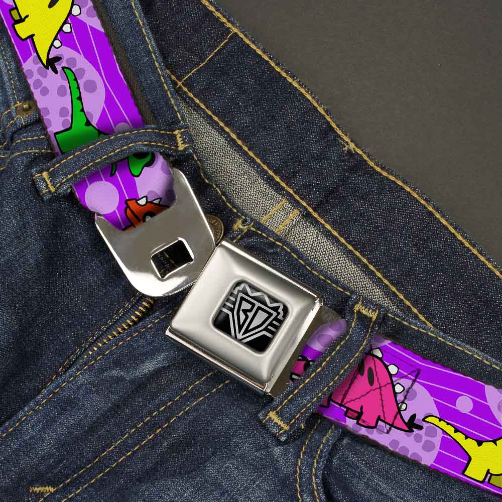 BD Wings Logo CLOSE-UP Full Color Black Silver Seatbelt Belt - Dinosaur Cartoon Webbing Seatbelt Belts Buckle-Down