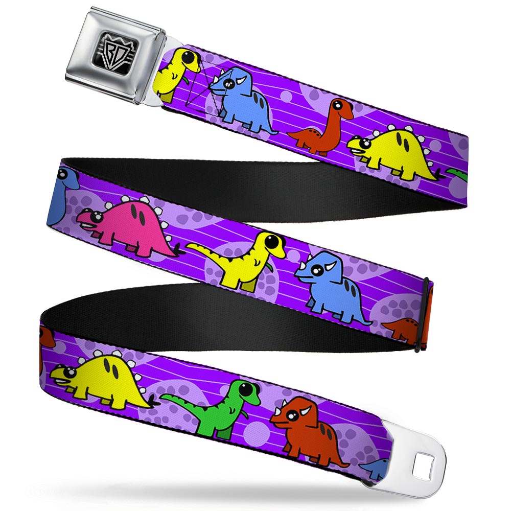 BD Wings Logo CLOSE-UP Full Color Black Silver Seatbelt Belt - Dinosaur Cartoon Webbing Seatbelt Belts Buckle-Down
