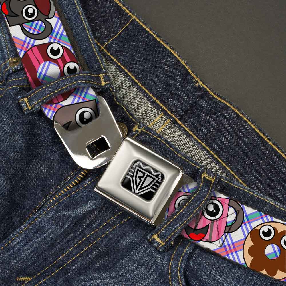 BD Wings Logo CLOSE-UP Full Color Black Silver Seatbelt Belt - Donuts & Coffee Cartoon Webbing Seatbelt Belts Buckle-Down