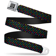 BD Wings Logo CLOSE-UP Full Color Black Silver Seatbelt Belt - Dog Bone Black/Multi Color Webbing Seatbelt Belts Buckle-Down